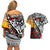 Personalised New Zealand Waitangi and ANZAC day Couples Matching Off Shoulder Short Dress and Hawaiian Shirt LT9 - Polynesian Pride