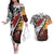 Personalised New Zealand Waitangi and ANZAC day Couples Matching Off The Shoulder Long Sleeve Dress and Hawaiian Shirt LT9 White - Polynesian Pride
