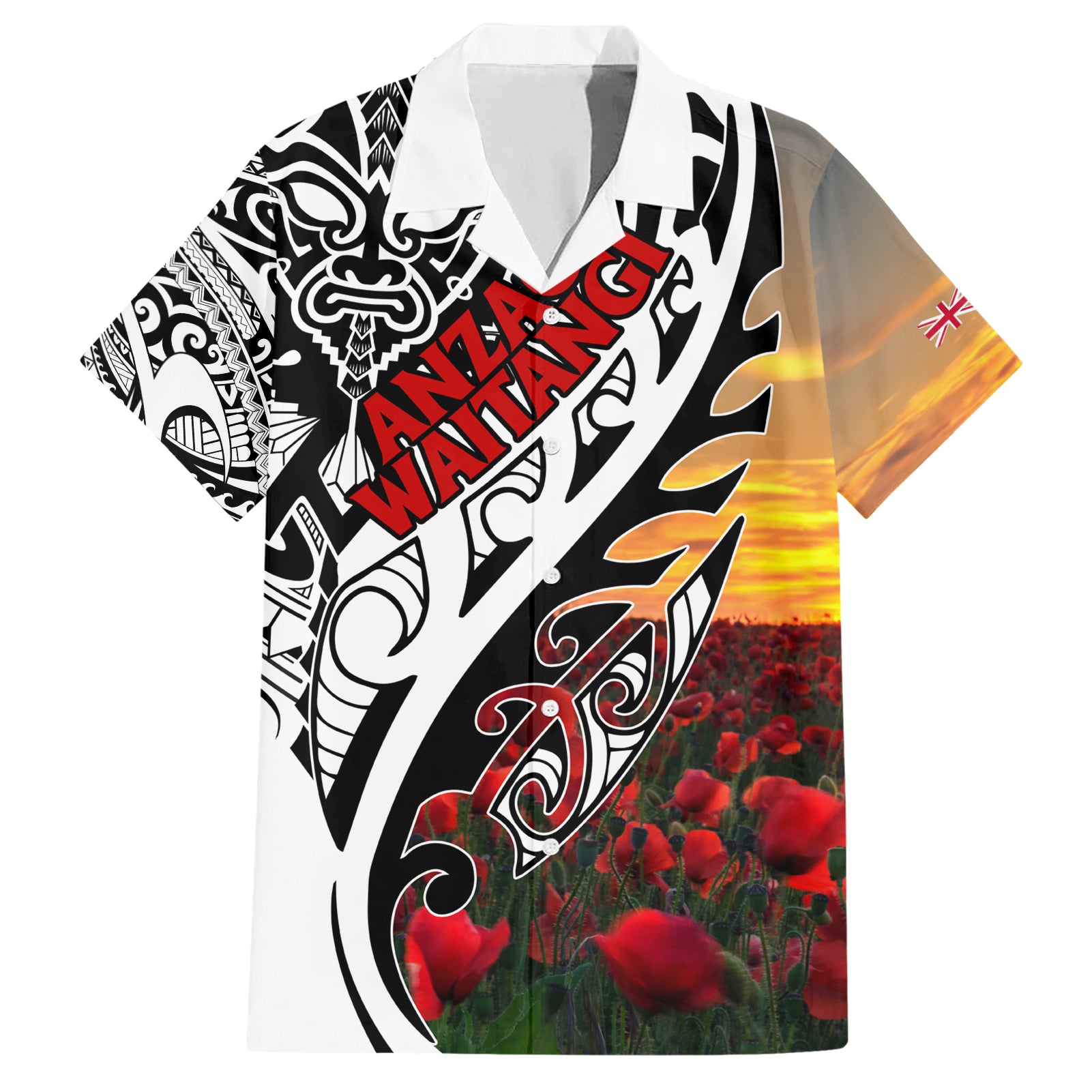 Personalised New Zealand Waitangi and ANZAC day Hawaiian Shirt LT9 White - Polynesian Pride