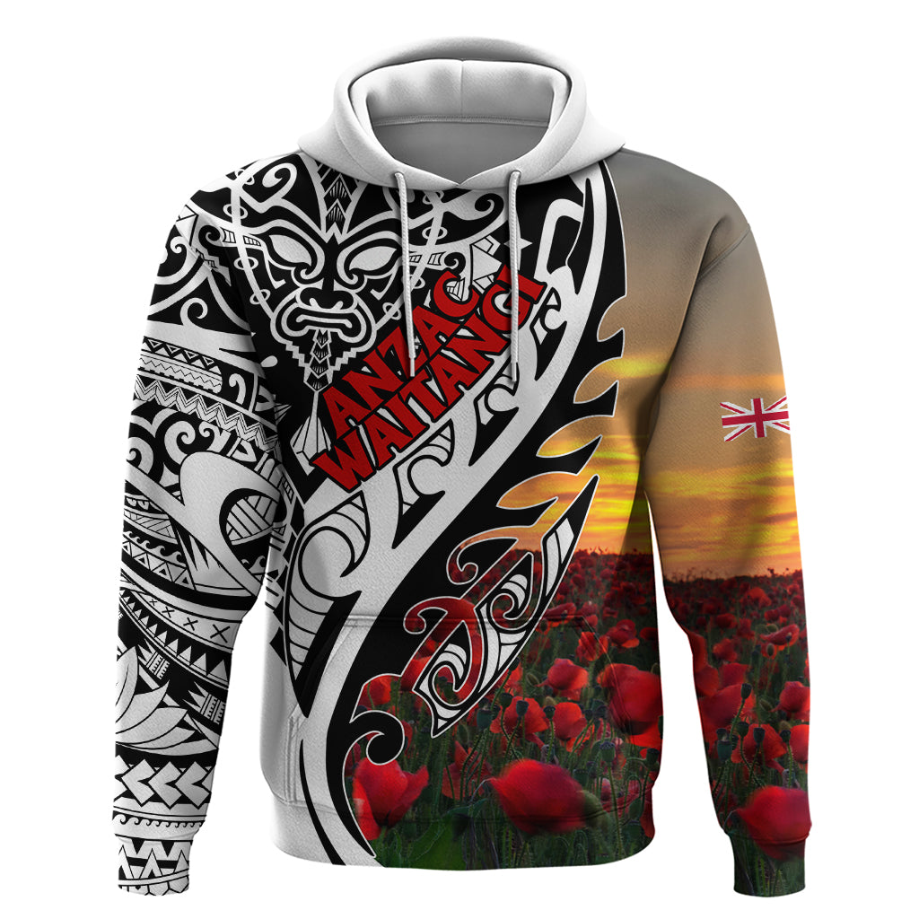 Personalised New Zealand Waitangi and ANZAC day Hoodie LT9 Pullover Hoodie White - Polynesian Pride