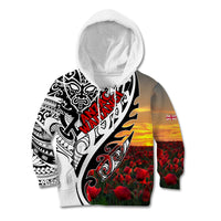 Personalised New Zealand Waitangi and ANZAC day Kid Hoodie LT9 Hoodie White - Polynesian Pride