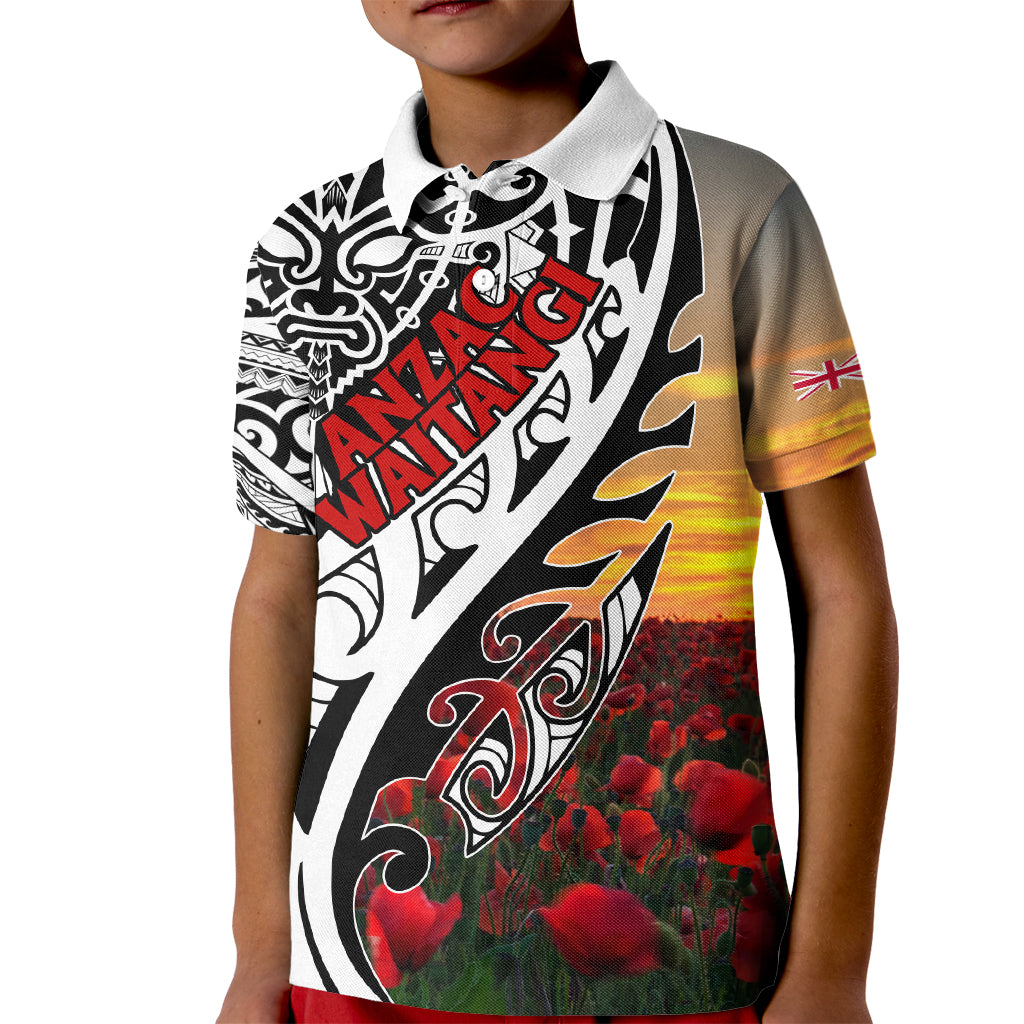 Personalised New Zealand Waitangi and ANZAC day Kid Polo Shirt LT9 Kid White - Polynesian Pride
