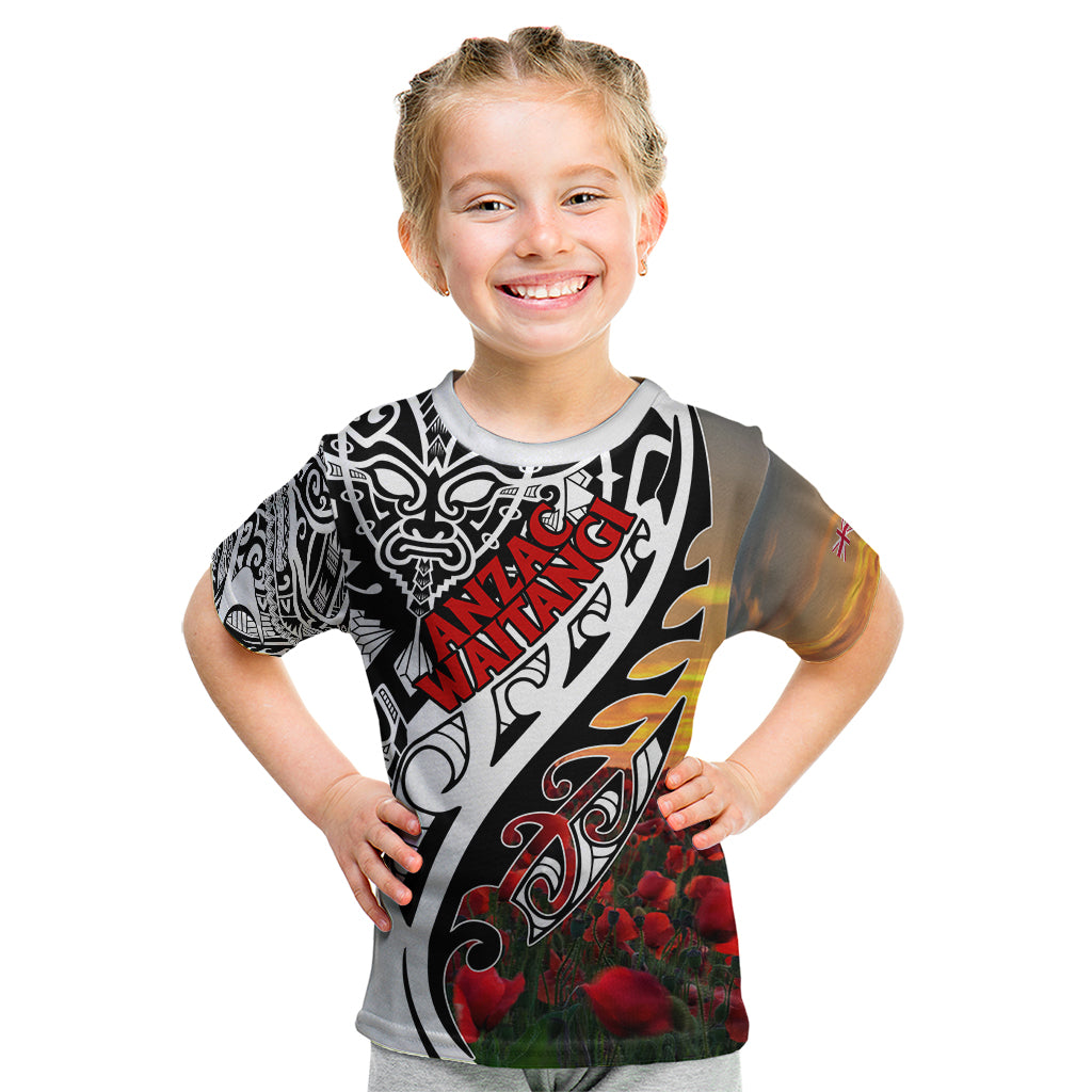 Personalised New Zealand Waitangi and ANZAC day Kid T Shirt LT9 White - Polynesian Pride