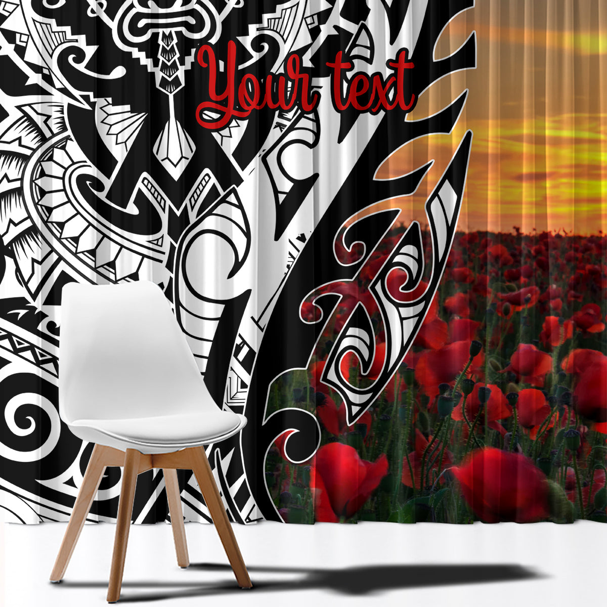 Personalised New Zealand Waitangi and ANZAC day Window Curtain