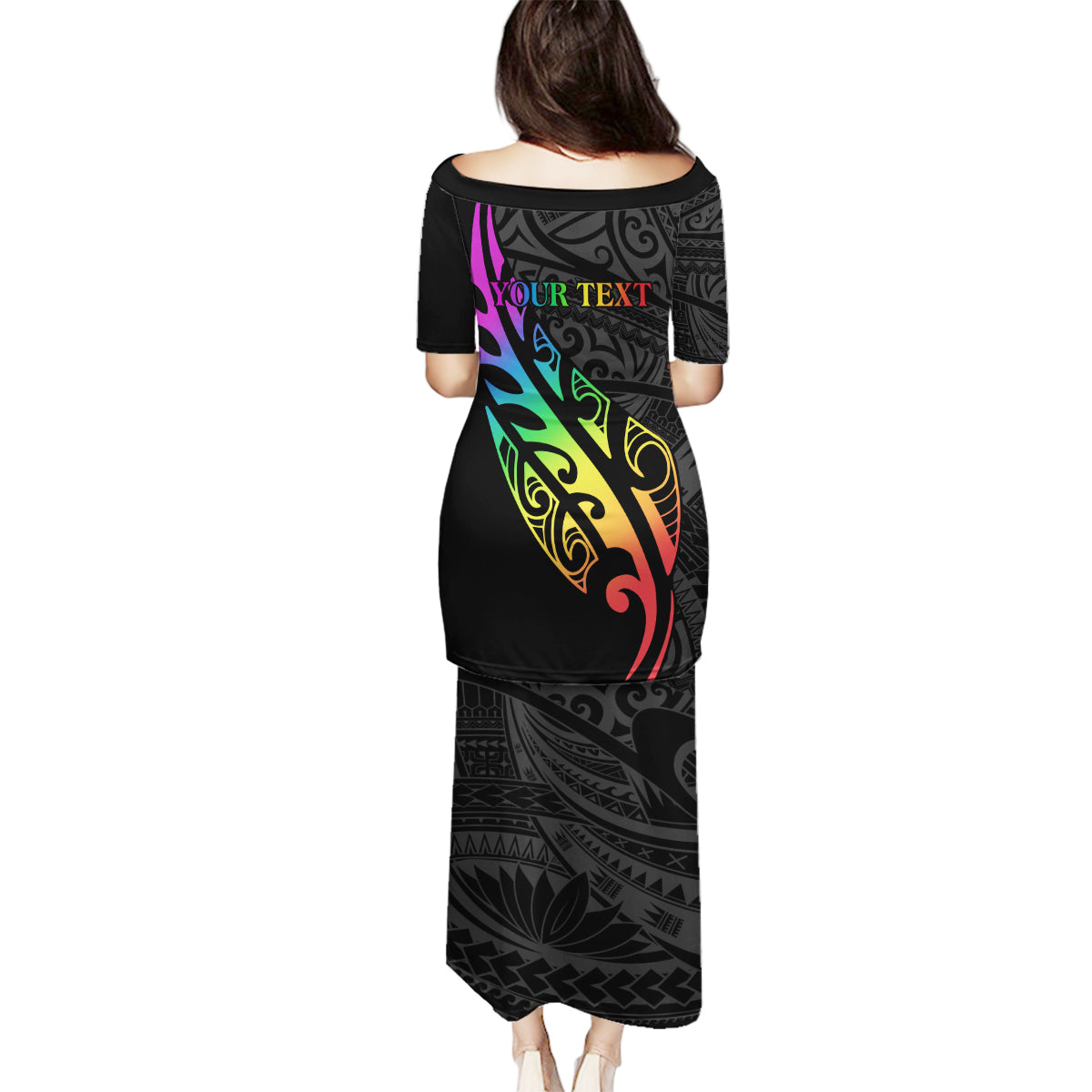 Personalised New Zealand Wellington Pride Family Matching Puletasi and Hawaiian Shirt Maori Fern with Pride Flag 2024 LT9 - Polynesian Pride
