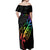 Personalised New Zealand Wellington Pride Off Shoulder Maxi Dress Maori Fern with Pride Flag 2024 LT9 - Polynesian Pride