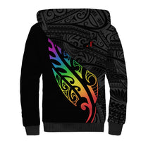 Personalised New Zealand Wellington Pride Sherpa Hoodie Maori Fern with Pride Flag 2024 LT9 - Polynesian Pride