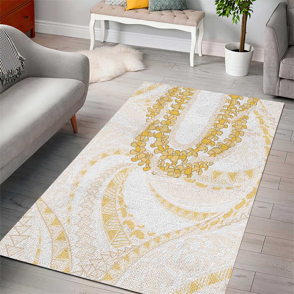 Aloha Lei Onaona Area Rug Beige Hawaiian Tribal Pattern