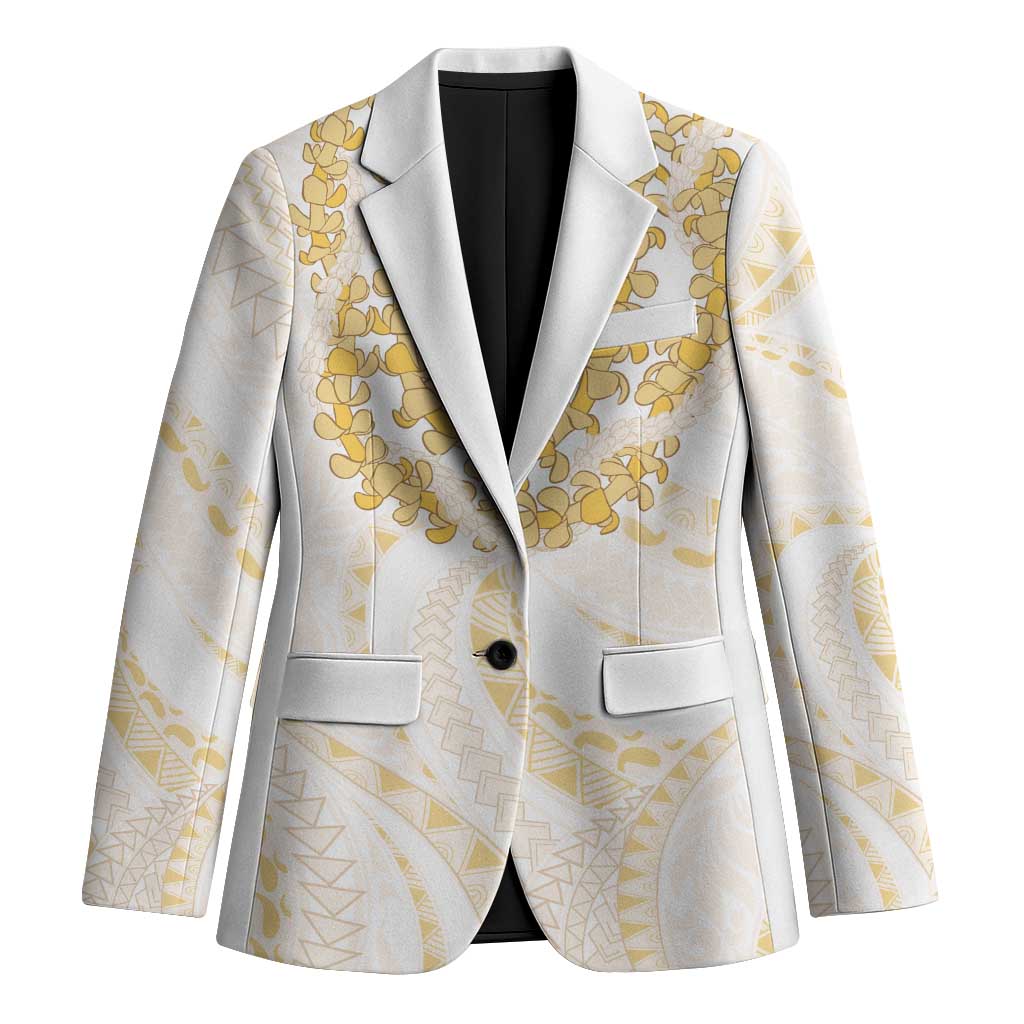 Aloha Lei Onaona Blazer Beige Hawaiian Tribal Pattern - Polynesian Pride