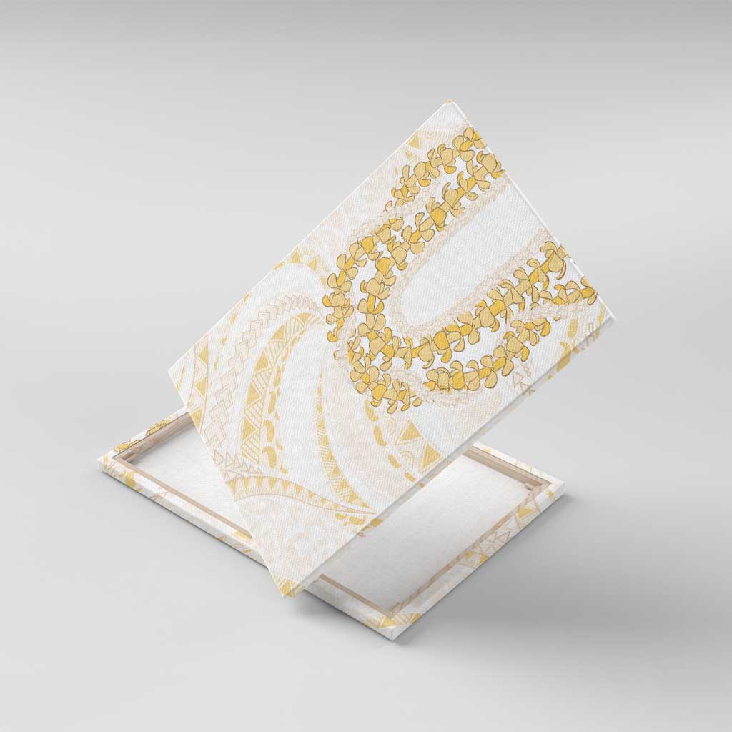 Aloha Lei Onaona Canvas Wall Art Beige Hawaiian Tribal Pattern