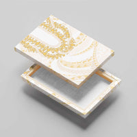 Aloha Lei Onaona Canvas Wall Art Beige Hawaiian Tribal Pattern