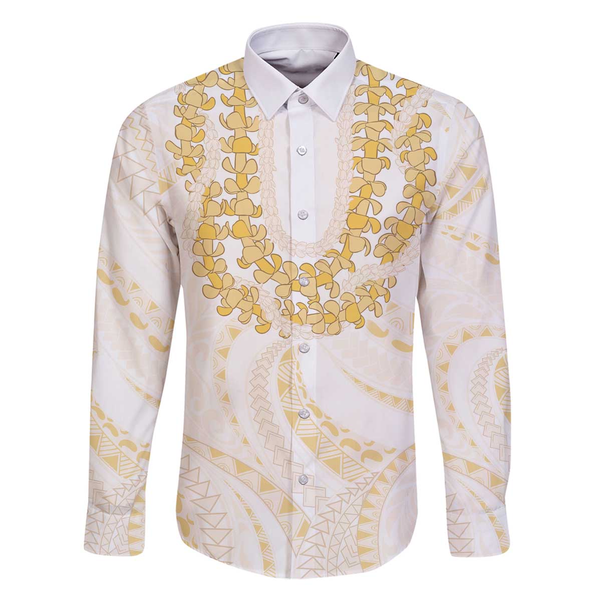 Aloha Lei Onaona Family Matching Off The Shoulder Long Sleeve Dress and Hawaiian Shirt Beige Hawaiian Tribal Pattern