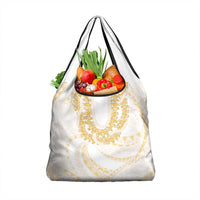 Aloha Lei Onaona Grocery Bag Beige Hawaiian Tribal Pattern