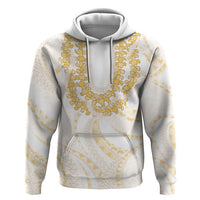 Aloha Lei Onaona Hoodie Beige Hawaiian Tribal Pattern