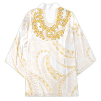 Aloha Lei Onaona Kimono Beige Hawaiian Tribal Pattern - Polynesian Pride