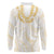 Aloha Lei Onaona Long Sleeve Polo Shirt Beige Hawaiian Tribal Pattern