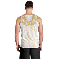 Aloha Lei Onaona Men Tank Top Beige Hawaiian Tribal Pattern