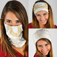 Aloha Lei Onaona Neck Gaiter Beige Hawaiian Tribal Pattern - Polynesian Pride