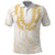 Aloha Lei Onaona Polo Shirt Beige Hawaiian Tribal Pattern