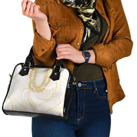 Aloha Lei Onaona Shoulder Handbag Beige Hawaiian Tribal Pattern