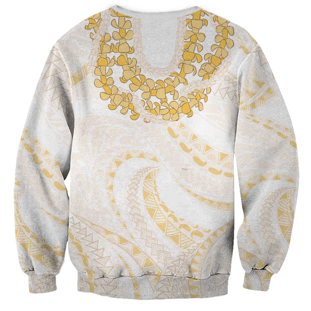 Aloha Lei Onaona Sweatshirt Beige Hawaiian Tribal Pattern