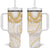 Aloha Lei Onaona Tumbler With Handle Beige Hawaiian Tribal Pattern