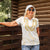 Aloha Lei Onaona Women Polo Shirt Beige Hawaiian Tribal Pattern
