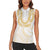 Aloha Lei Onaona Women Sleeveless Polo Shirt Beige Hawaiian Tribal Pattern