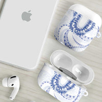 Aloha Lei Onaona AirPods Case Navy Blue Hawaiian Tribal Pattern - Polynesian Pride