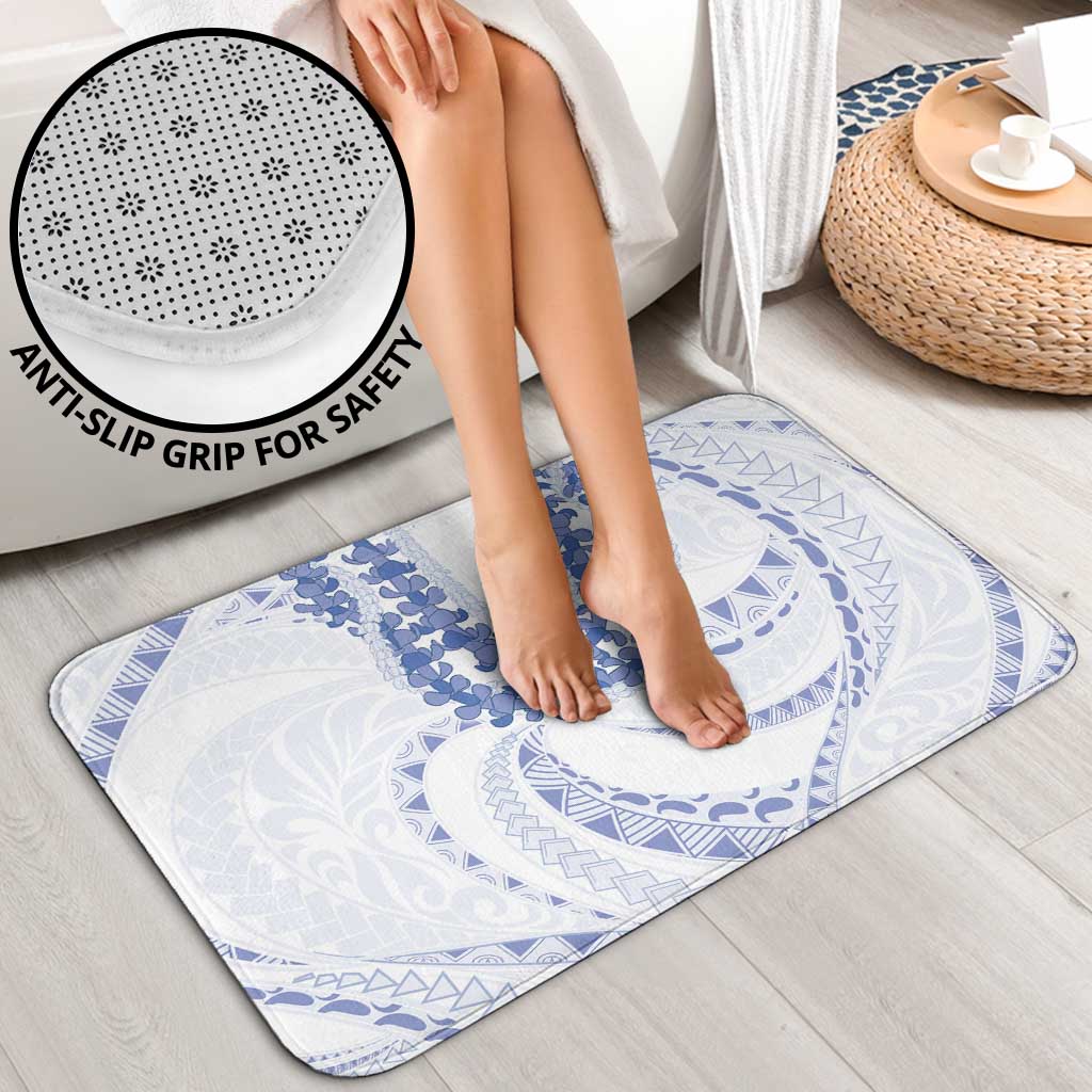 Aloha Lei Onaona Bathroom Set Navy Blue Hawaiian Tribal Pattern - Polynesian Pride