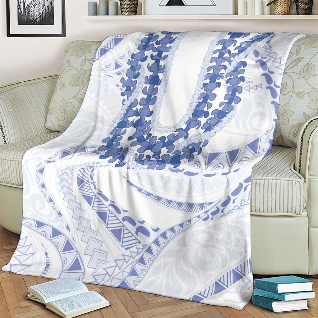 Aloha Lei Onaona Blanket Navy Blue Hawaiian Tribal Pattern
