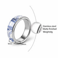 Aloha Lei Onaona Classic Ring Navy Blue Hawaiian Tribal Pattern - Polynesian Pride