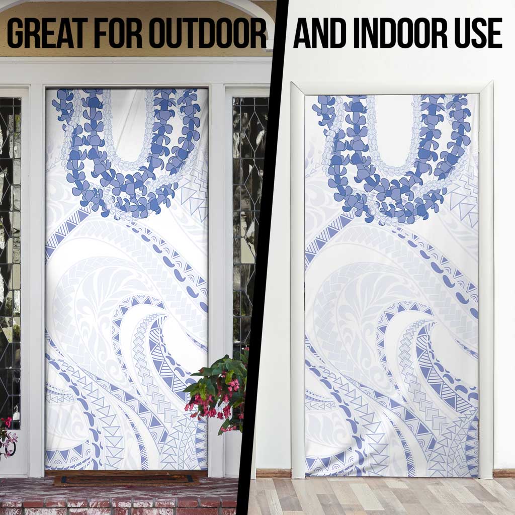 Aloha Lei Onaona Door Cover Navy Blue Hawaiian Tribal Pattern - Polynesian Pride