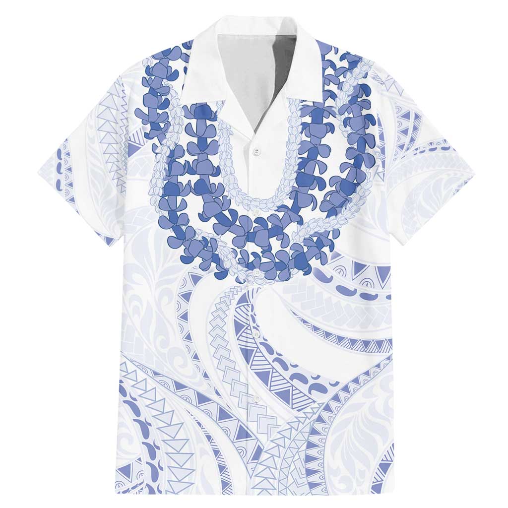 Aloha Lei Onaona Family Matching Mermaid Dress and Hawaiian Shirt Navy Blue Hawaiian Tribal Pattern