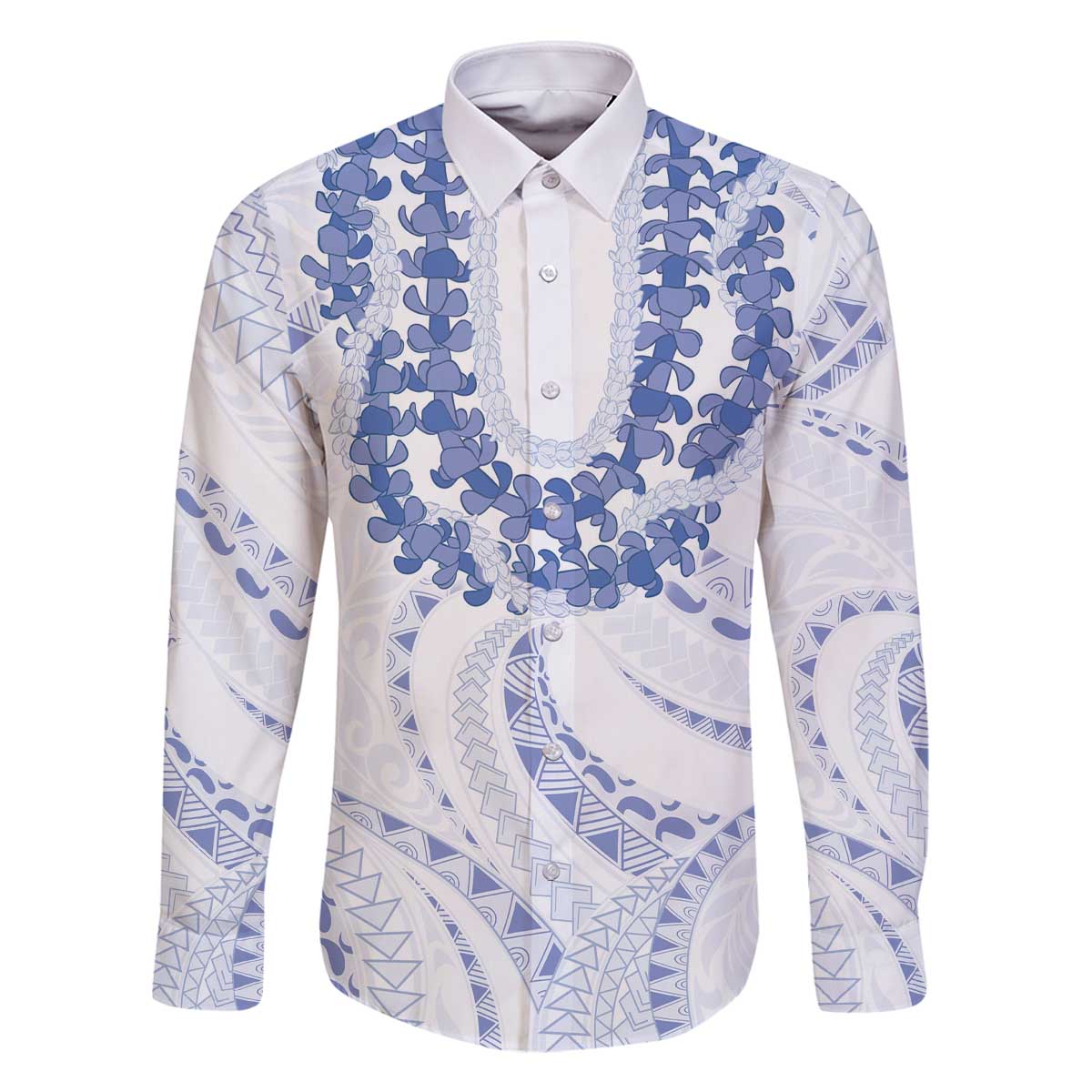 Aloha Lei Onaona Family Matching Off The Shoulder Long Sleeve Dress and Hawaiian Shirt Navy Blue Hawaiian Tribal Pattern