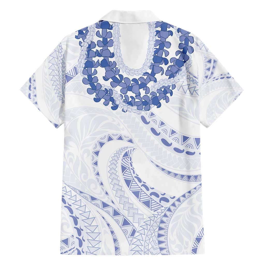 Aloha Lei Onaona Family Matching Short Sleeve Bodycon Dress and Hawaiian Shirt Navy Blue Hawaiian Tribal Pattern