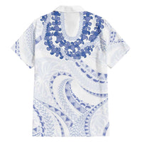 Aloha Lei Onaona Family Matching Summer Maxi Dress and Hawaiian Shirt Navy Blue Hawaiian Tribal Pattern