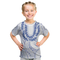 Aloha Lei Onaona Kid T Shirt Navy Blue Hawaiian Tribal Pattern