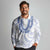 Aloha Lei Onaona Long Sleeve Polo Shirt Navy Blue Hawaiian Tribal Pattern