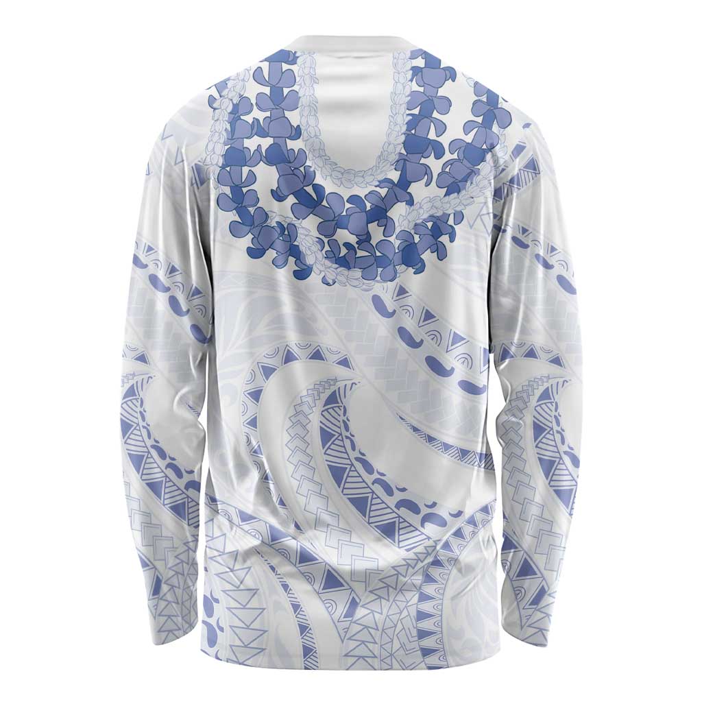 Aloha Lei Onaona Long Sleeve Shirt Navy Blue Hawaiian Tribal Pattern