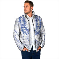 Aloha Lei Onaona Padded Jacket Navy Blue Hawaiian Tribal Pattern - Polynesian Pride