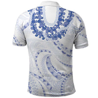 Aloha Lei Onaona Polo Shirt Navy Blue Hawaiian Tribal Pattern