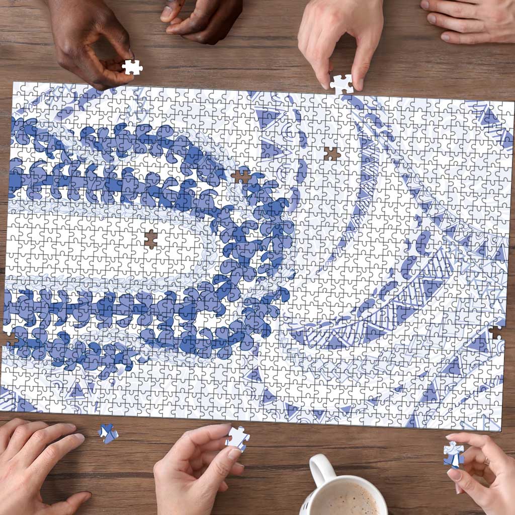 Aloha Lei Onaona Puzzle Navy Blue Hawaiian Tribal Pattern - Polynesian Pride