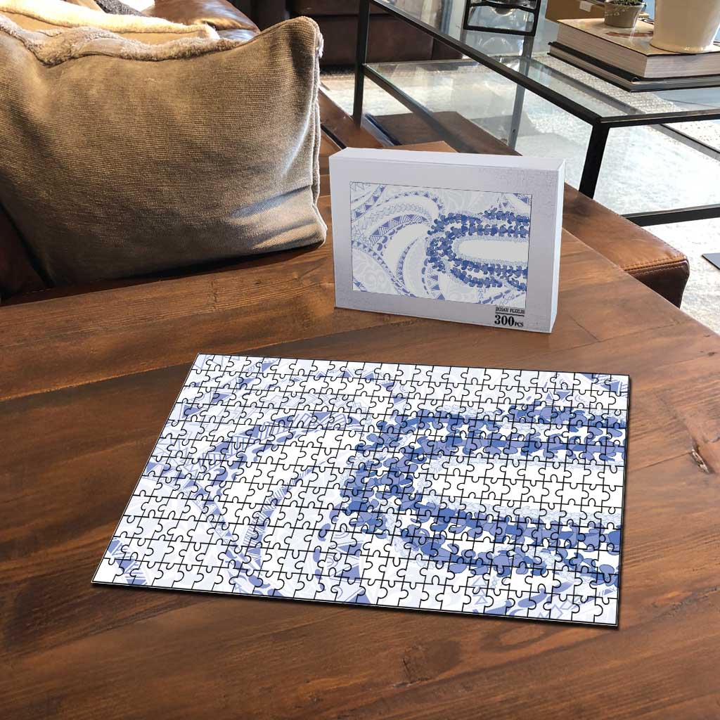 Aloha Lei Onaona Puzzle Navy Blue Hawaiian Tribal Pattern - Polynesian Pride