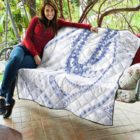 Aloha Lei Onaona Quilt Navy Blue Hawaiian Tribal Pattern