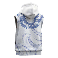 Aloha Lei Onaona Sleeveless Zip Hoodie Navy Blue Hawaiian Tribal Pattern LT9