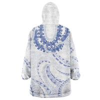 Aloha Lei Onaona Wearable Blanket Hoodie Navy Blue Hawaiian Tribal Pattern