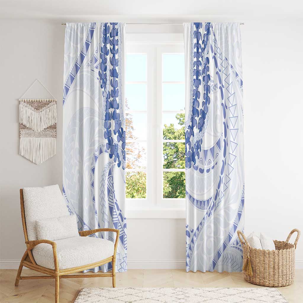 Aloha Lei Onaona Window Curtain Navy Blue Hawaiian Tribal Pattern