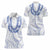 Aloha Lei Onaona Women Polo Shirt Navy Blue Hawaiian Tribal Pattern