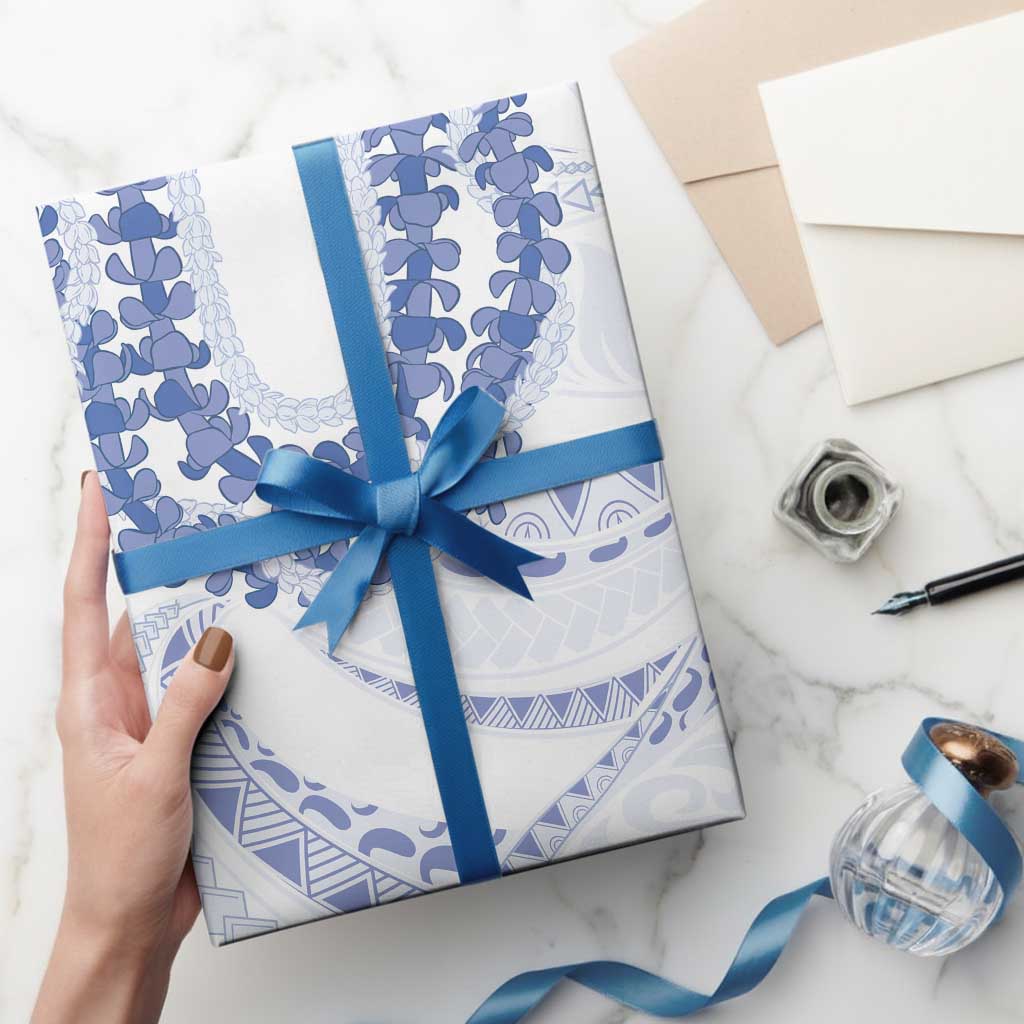 Aloha Lei Onaona Wrapping Paper Navy Blue Hawaiian Tribal Pattern - Polynesian Pride